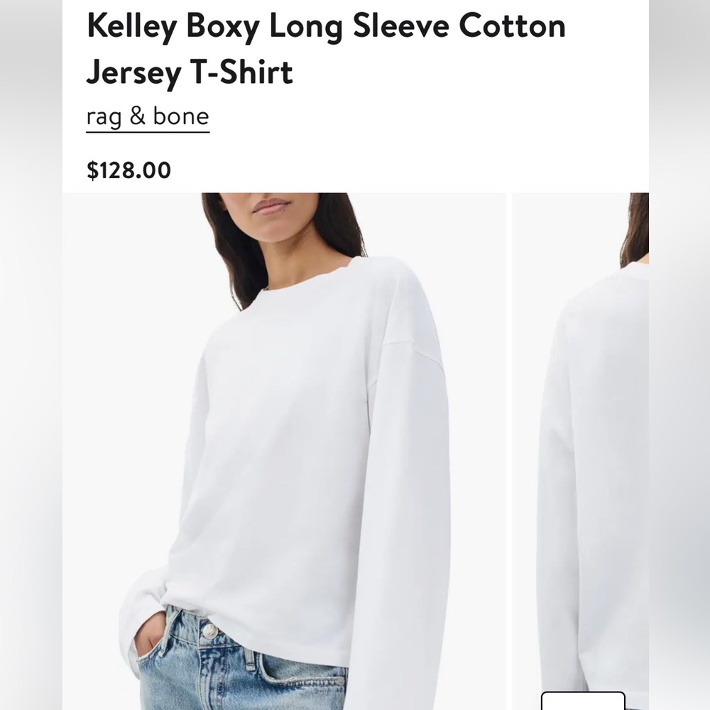 Rag & Bone Kelley Boxy long sleeve Tshirt - size small
